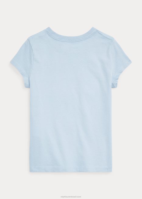camiseta gráfica de jérsei de algodão BD6J6832 crianças Ralph Lauren propriedade azul