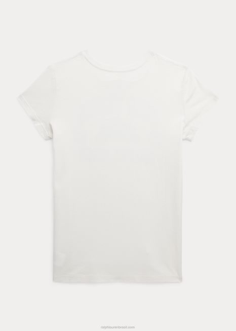 camiseta gráfica de jérsei de algodão BD6J7070 crianças Ralph Lauren Deckwash branco