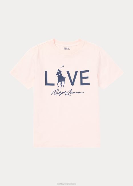 camiseta pink pony live love BD6J6304 crianças Ralph Lauren