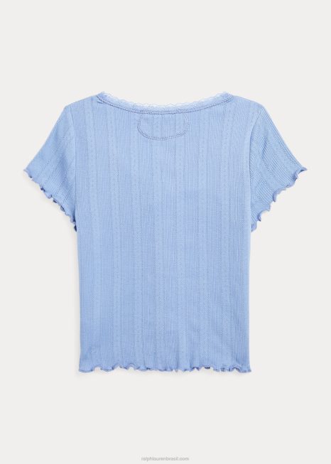 cardigã de algodão pontolle BD6J7075 crianças Ralph Lauren canal azul