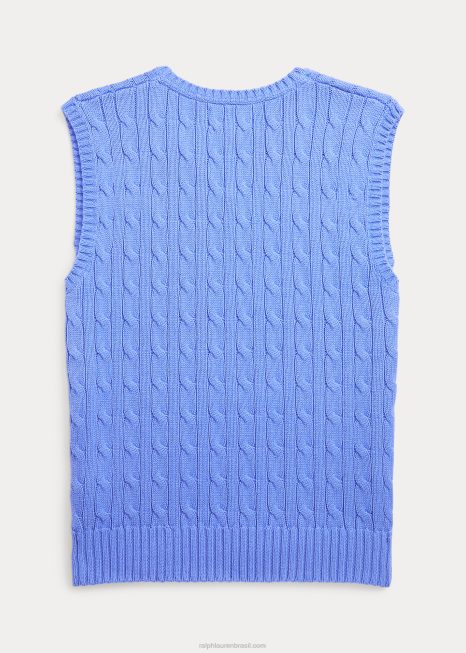colete de algodão de malha de cabo BD6J6599 crianças Ralph Lauren porto ilha azul