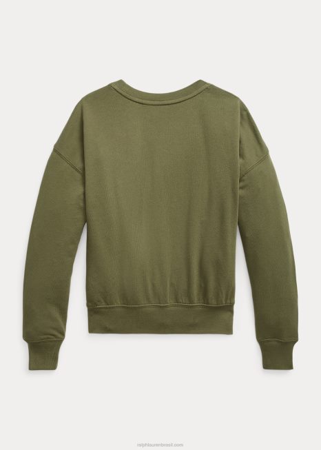 moletom felpudo logo spa BD6J7112 crianças Ralph Lauren sálvia negra