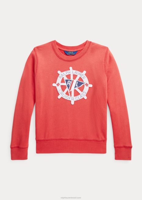 moletom spa terry com apliques de vela BD6J7116 crianças Ralph Lauren estibordo vermelho