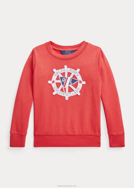 moletom spa terry com apliques de vela BD6J9954 crianças Ralph Lauren estibordo vermelho
