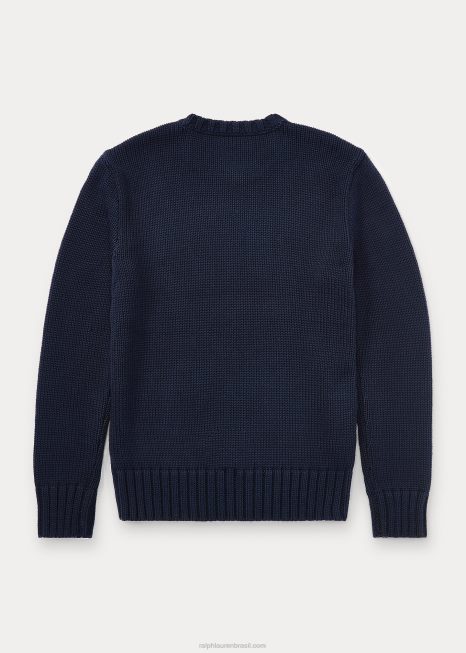 o icônico suéter da bandeira BD6J6317 crianças Ralph Lauren marinha caçadora