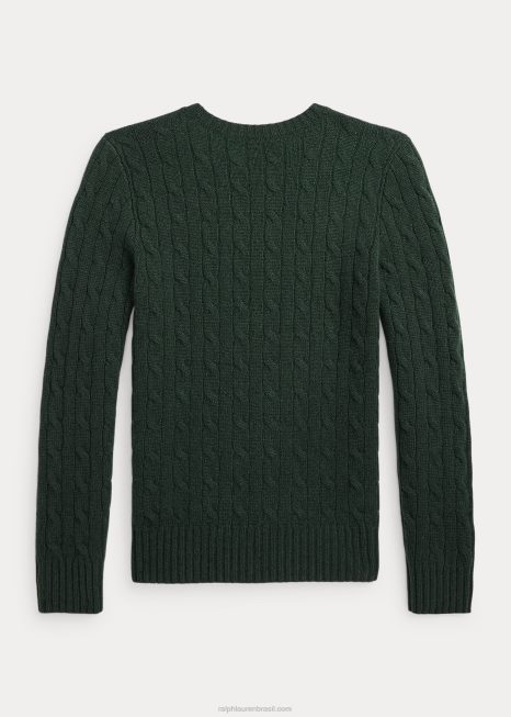o icônico suéter de cashmere tricotado BD6J6220 crianças Ralph Lauren ágata de musgo