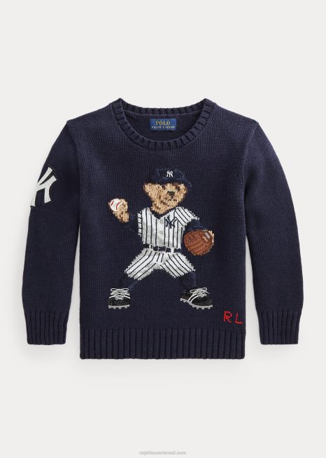 suéter de urso polo ralph lauren yankees BD6J5888 criançasurso marinho