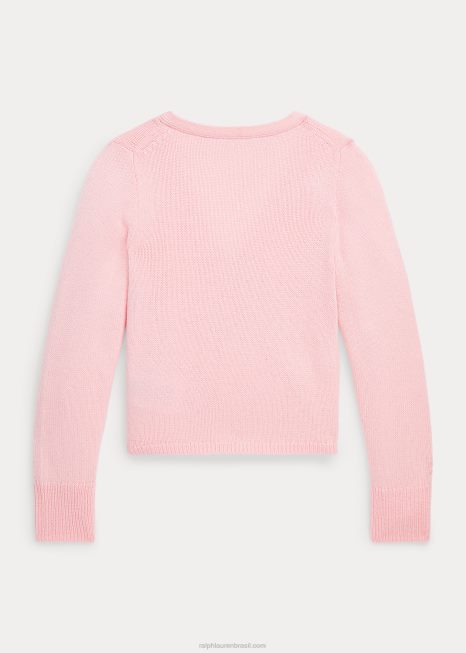 suéter embrulhado BD6J7461 crianças Ralph Lauren areia rosa