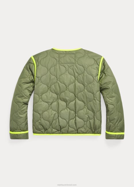 jaqueta acolchoada com acabamento neon BD6J7540 crianças Ralph Lauren trilha do jardim