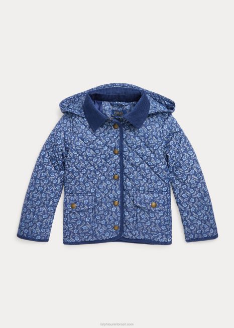 jaqueta celeiro acolchoada resistente à água BD6J7408 crianças Ralph Lauren floral delphino