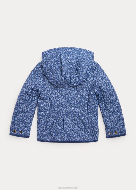 jaqueta celeiro acolchoada resistente à água BD6J7408 crianças Ralph Lauren floral delphino