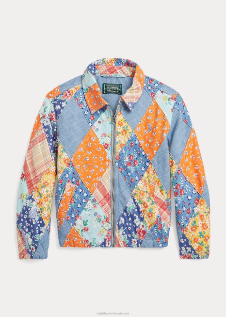 jaqueta de algodão floral patchwork BD6J6798 crianças Ralph Lauren retalhos multi