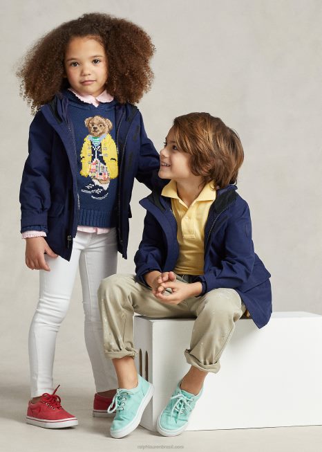 jaqueta repelente de água utilitária p-layer 1 BD6J5657 crianças Ralph Lauren marinha de newport