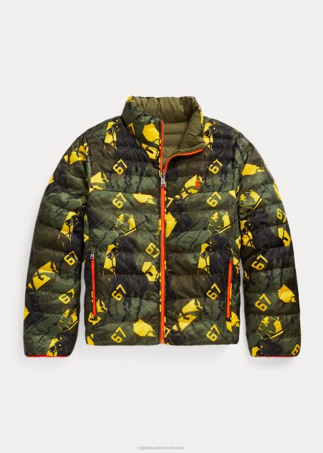 jaqueta reversível p-layer 2 BD6J6560 crianças Ralph Lauren cume camo/trilha do jardim
