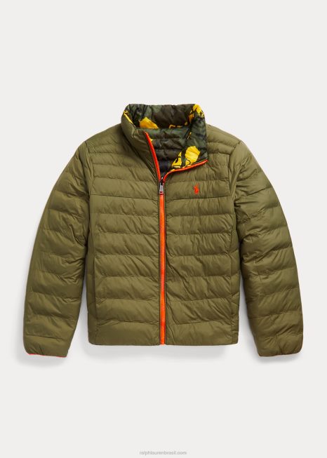 jaqueta reversível p-layer 2 BD6J6560 crianças Ralph Lauren cume camo/trilha do jardim