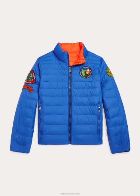 jaqueta reversível p-layer 2 BD6J7576 crianças Ralph Lauren dakota blue multi