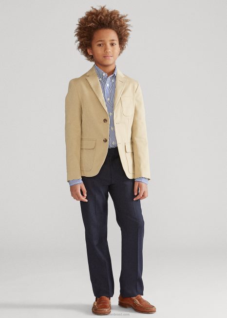 paletó chino elástico BD6J6577 crianças Ralph Lauren bege costeiro