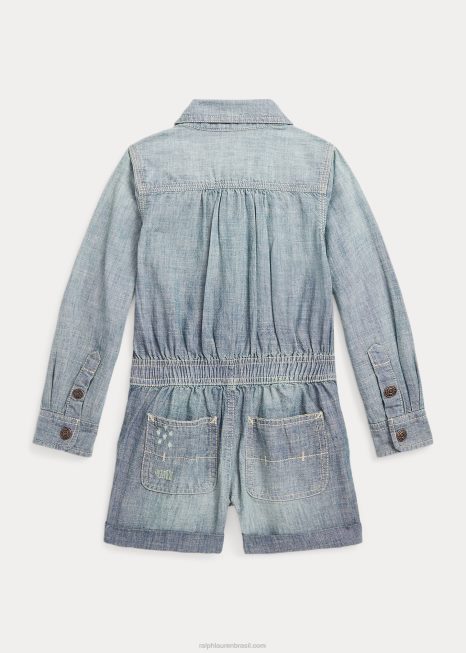 macacão cambraia de algodão BD6J7421 crianças Ralph Lauren lavagem de peito