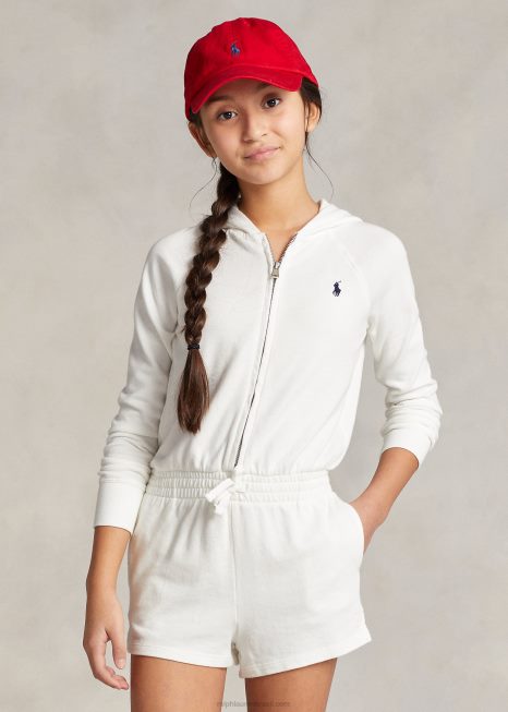 macacão manga longa spa terry felpudo BD6J7182 crianças Ralph Lauren Deckwash branco