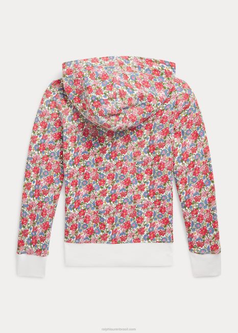 moletom com capuz floral spa terry com zíper completo BD6J7185 crianças Ralph Lauren camden floral