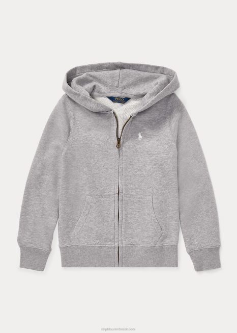 moletom com capuz francês BD6J7027 crianças Ralph Lauren urze cinza claro