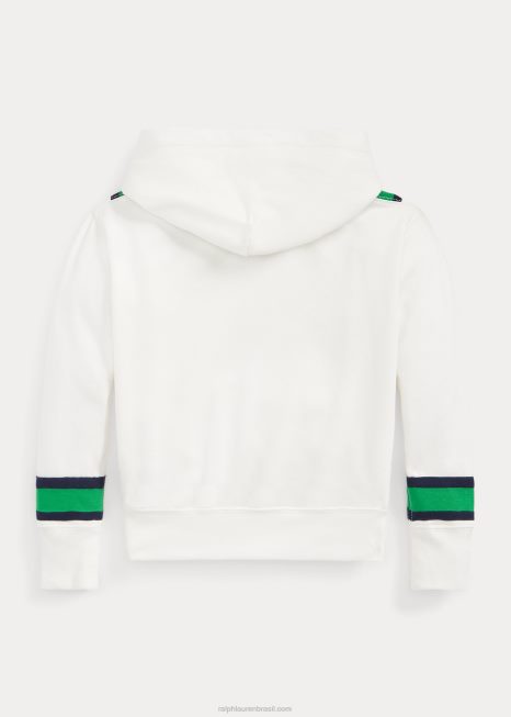 moletom com capuz listrado de críquete BD6J7138 crianças Ralph Lauren Deckwash branco