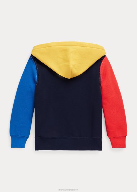 moletom de lã com logo color block BD6J5660 crianças Ralph Lauren branco multi