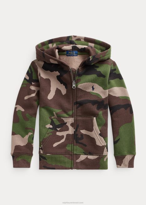 moletom de lã com zíper completo BD6J5858 crianças Ralph Lauren excesso de camuflagem