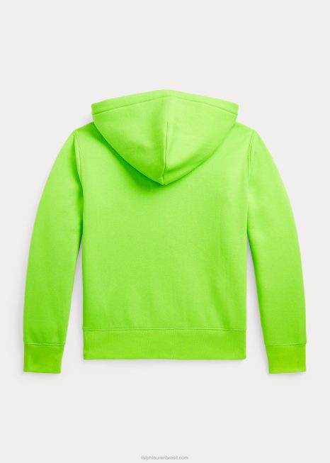 moletom de lã com zíper completo BD6J6576 crianças Ralph Lauren galáxia verde