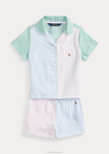 conjunto de dormir divertido sarja BD6J7310 crianças Ralph Lauren oxford multi