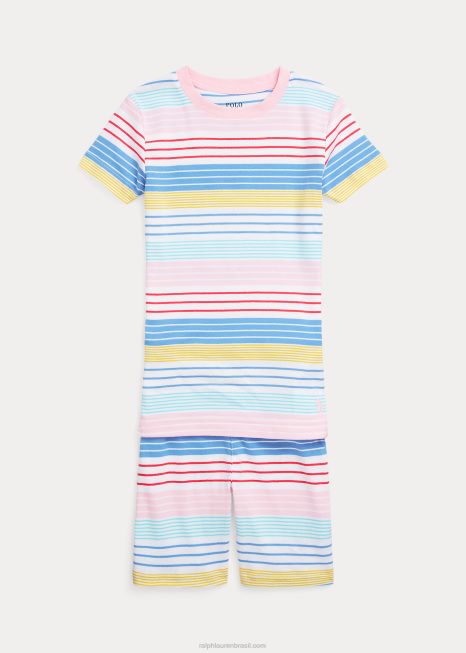 conjunto de dormir jersey canelado listrado BD6J7326 crianças Ralph Lauren multi