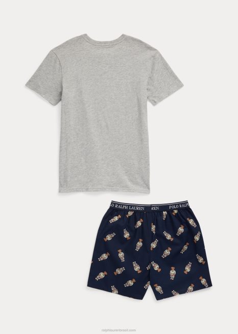conjunto de dormir polo bear tee & boxer BD6J6398 crianças Ralph Lauren cruzeiro marinho/urze