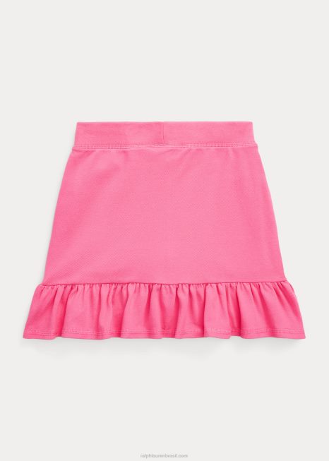 saia de malha elástica com babados BD6J6971 crianças Ralph Lauren rosa do deserto