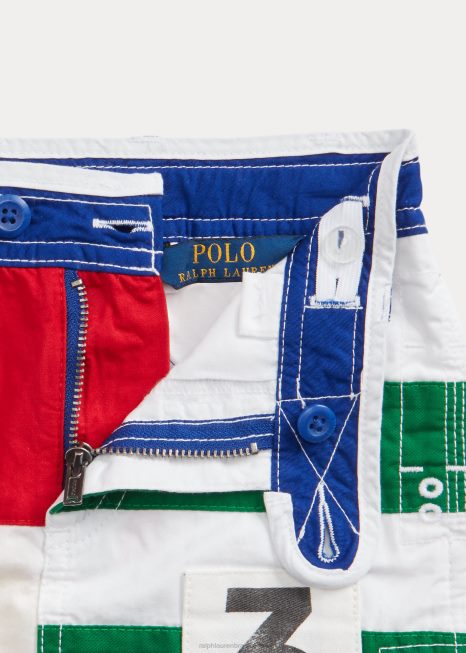 saia de sarja de algodão color block BD6J6860 crianças Ralph Lauren multi