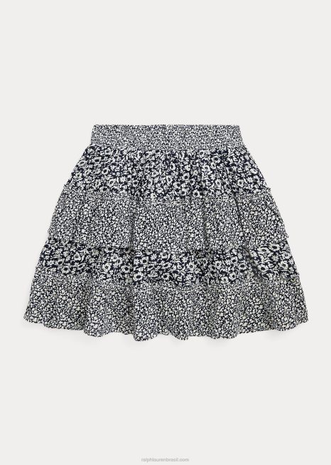 saia floral em camadas de algodão BD6J7593 crianças Ralph Lauren chloe/camille floral