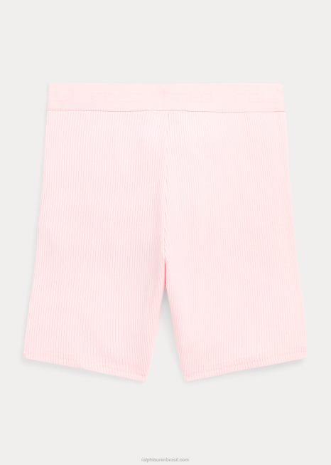 short biker mesclado de algodão com nervuras BD6J7506 crianças Ralph Lauren acácia rosa