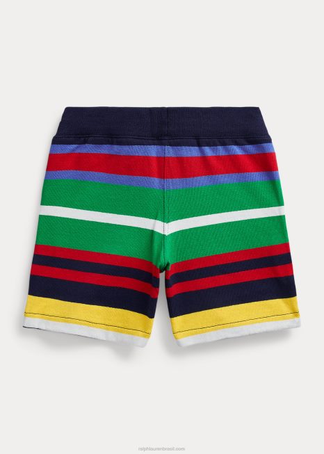 short de jérsei de algodão listrado BD6J5804 crianças Ralph Lauren multi da marinha de newport