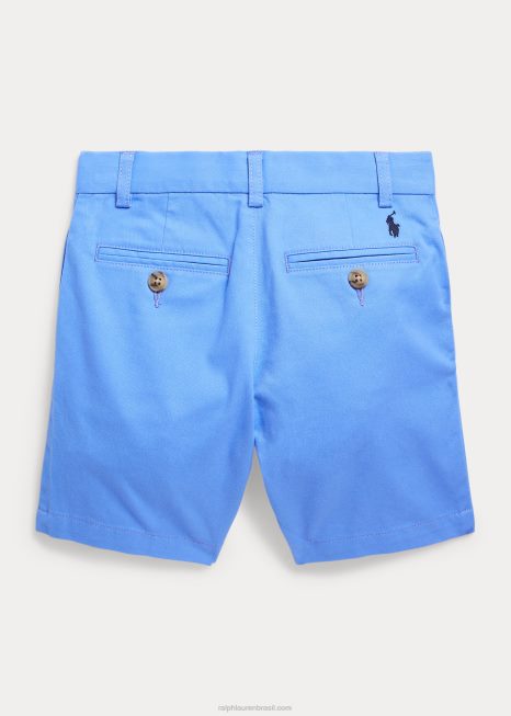 short de sarja de abrasão flexível de ajuste reto BD6J5624 crianças Ralph Lauren porto ilha azul