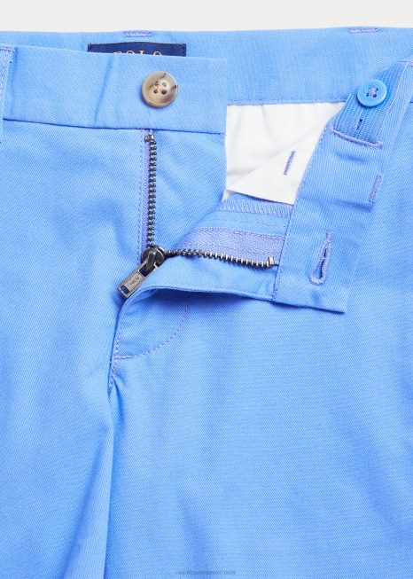 short de sarja de abrasão flexível de ajuste reto BD6J5624 crianças Ralph Lauren porto ilha azul