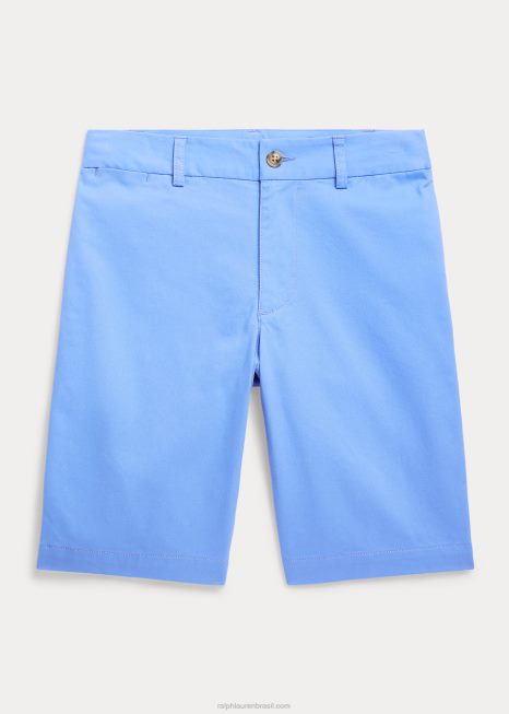 short de sarja de abrasão flexível de ajuste reto BD6J5645 crianças Ralph Lauren porto ilha azul
