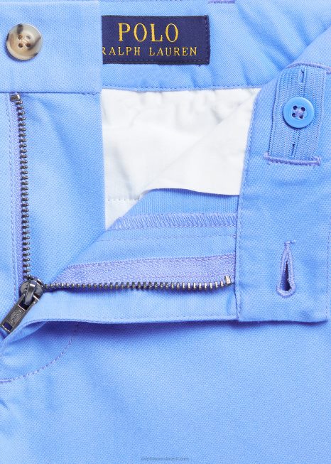 short de sarja de abrasão flexível de ajuste reto BD6J5645 crianças Ralph Lauren porto ilha azul