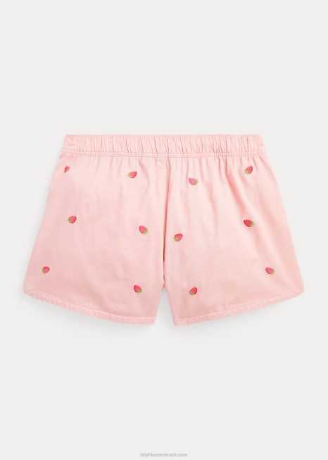 short de sarja de algodão morango BD6J7072 crianças Ralph Lauren rosa Adirondack