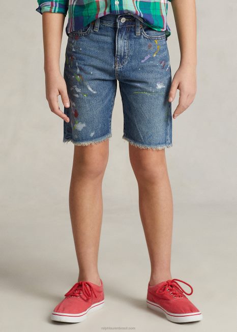 short jeans fino sullivan respingos de tinta BD6J5997 crianças Ralph Lauren hein lava