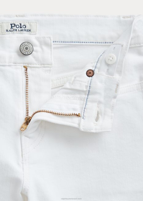 short jeans slim stretch sullivan BD6J6102 crianças Ralph Lauren dell branco