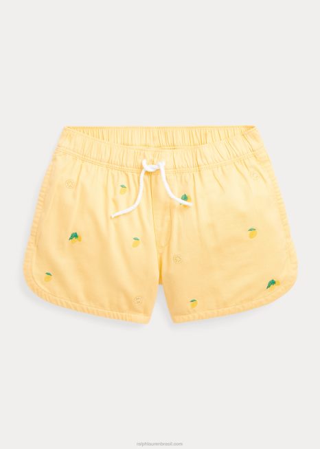 short sarja de algodão limão BD6J7087 crianças Ralph Lauren creme de banana