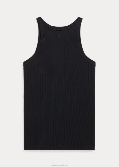 regata canelada mistura de algodão BD6J7500 crianças Ralph Lauren preto