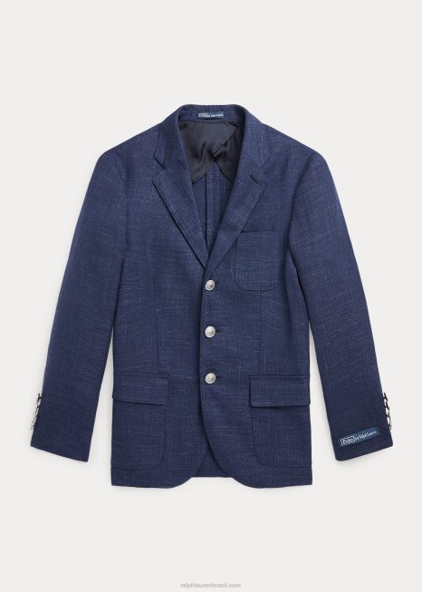 blazer de sarja polo macio e elástico BD6J6182 crianças Ralph Lauren marinha