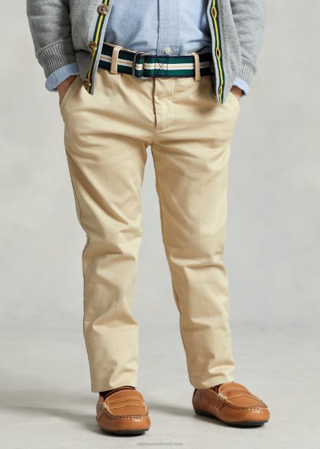 calça chino elástica BD6J5668 crianças Ralph Lauren bronzeado
