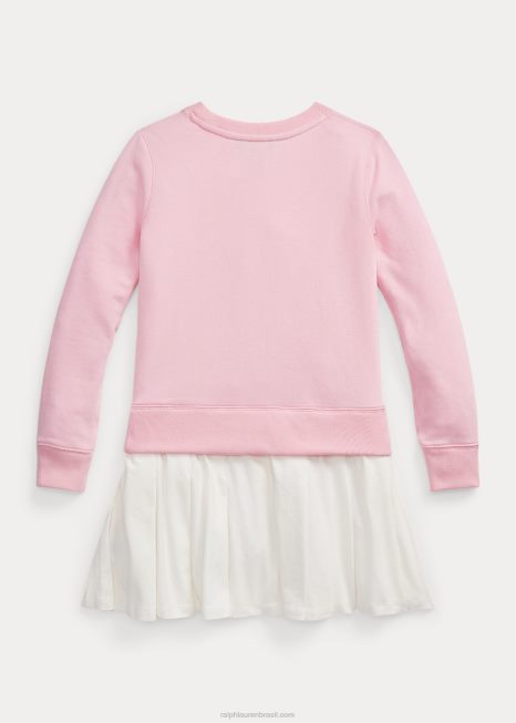 vestido de moletom de lã grande pônei BD6J6961 crianças Ralph Lauren rosa carmelo