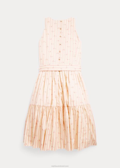 vestido maquineta floral listrado BD6J6964 crianças Ralph Lauren listra floral betina